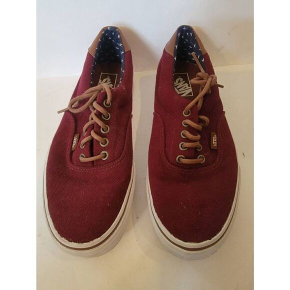 Vans Unisex Maroon Low Top Classic Lace-Up Canvas Sneakers Size 8.5 - Picture 1 of 6